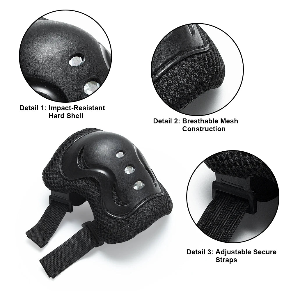 A black protective helmet with mesh construction and adjustable straps shown in detail.