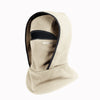 A beige double-layer winter beanie with a black trim and a visible CE finish.