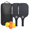 2-Piece Fiberglass Pickleball Paddle Set with 4 Balls for Beginners