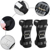 Black ergonomic knee protection booster pads shown in various views and usage context.