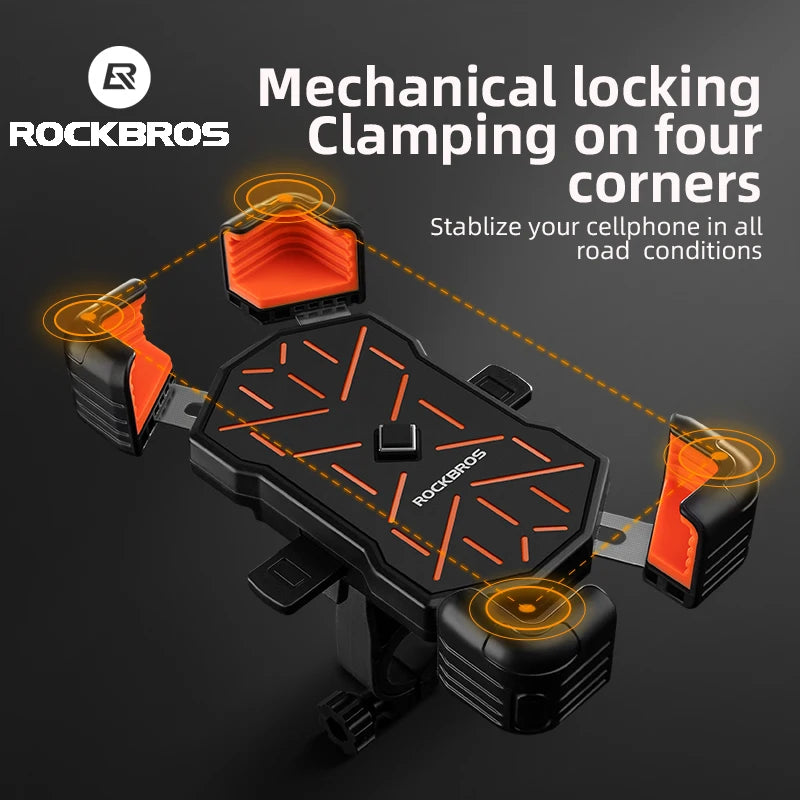 Support de téléphone mécanique Rockbros pour vélo ou moto.
