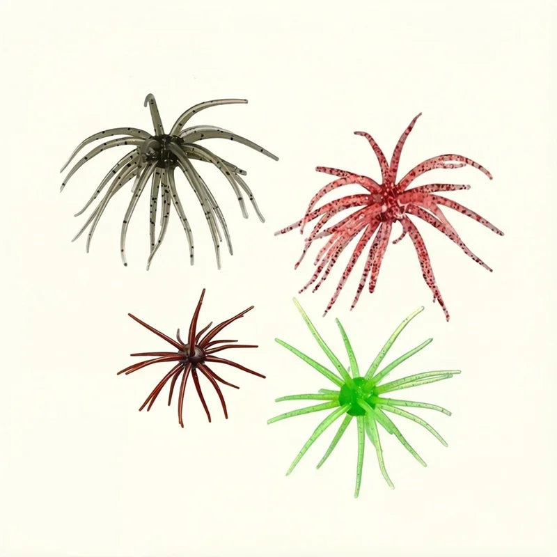 Realistic Sea Urchin Soft Fishing Lures - 10 Pack