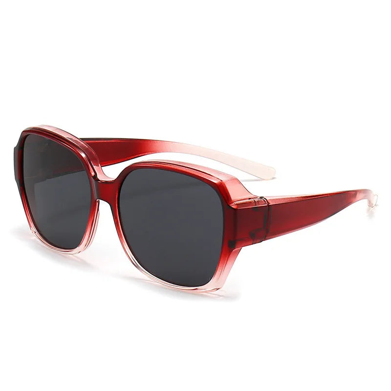 Vintage Oversized UV400 Sunglasses with Fit-Over Design