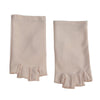 Pair of light beige thin stretch elastane gloves for driving and cycling