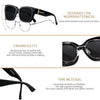 Black oversized polarized sunglasses designed for nearsightedness with enhanced fit and TR90 material