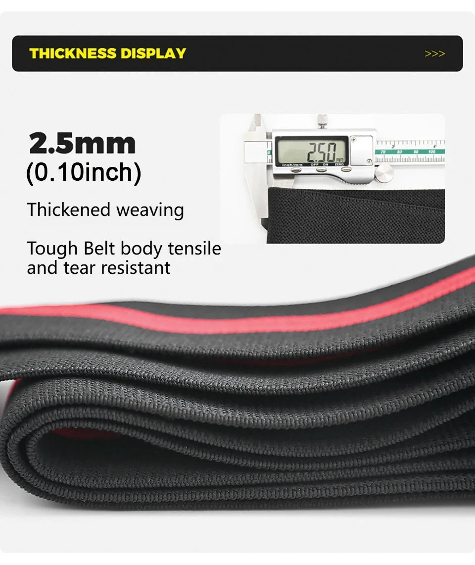 Black high-compression knee wraps showing a thickness display and woven texture.