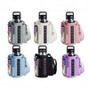 A set of four magnetic accessory holders in various colors, including gray, white, pink, and purple, designed for water bottl