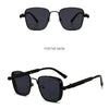 Vintage Steampunk Square Sunglasses with Metal Frame