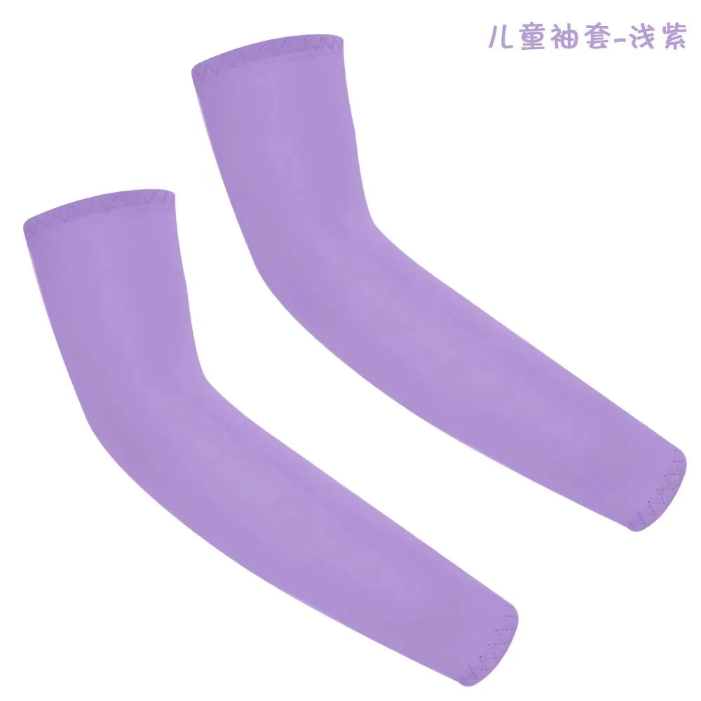 Par de mangas protectoras UV moradas para niños