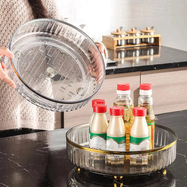 360° Rotating Acrylic Turntable Organizer for Spices, Condiments & More