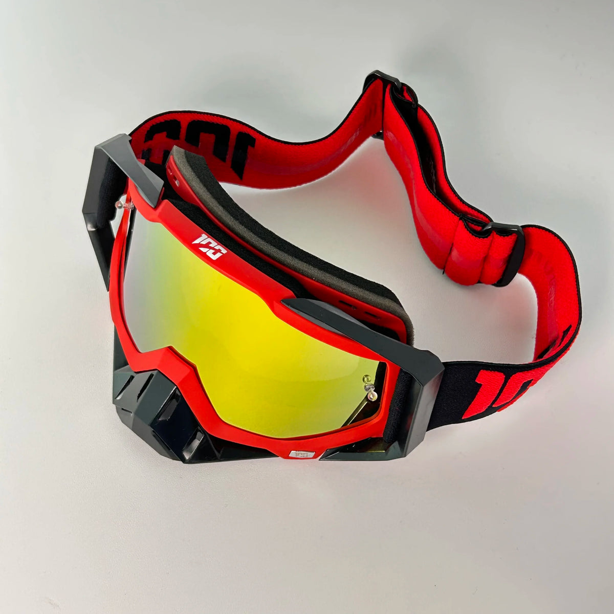 Classic Red Motorcycle Goggles with HD Lens