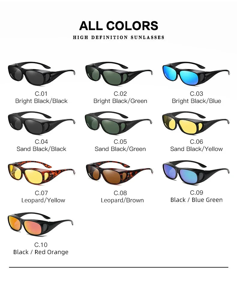Polarized Fit-Over Sunglasses for Driving & Outdoor Sports