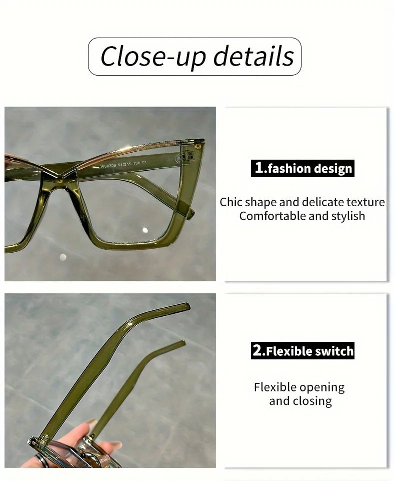 Vintage Cat Eye Glasses with Blue Light Filtering Lenses