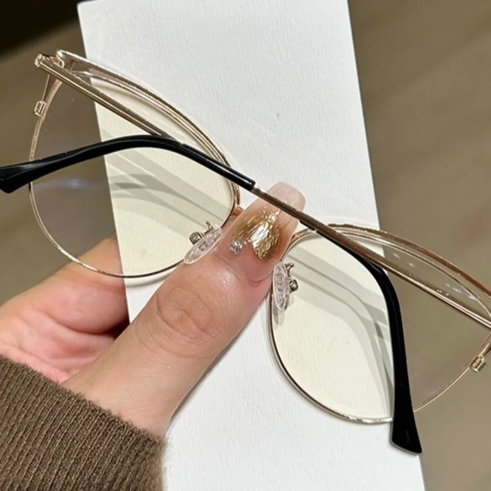 Rhinestone-Trimmed Blue Light Blocking Glasses with Clear Square Frame