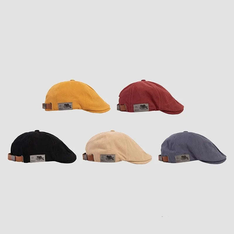 Classic Cotton Beret Hat – Vintage Ivy Cap for Men & Women