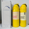 A yellow insulated sports water bottle is shown next to its packaging box.