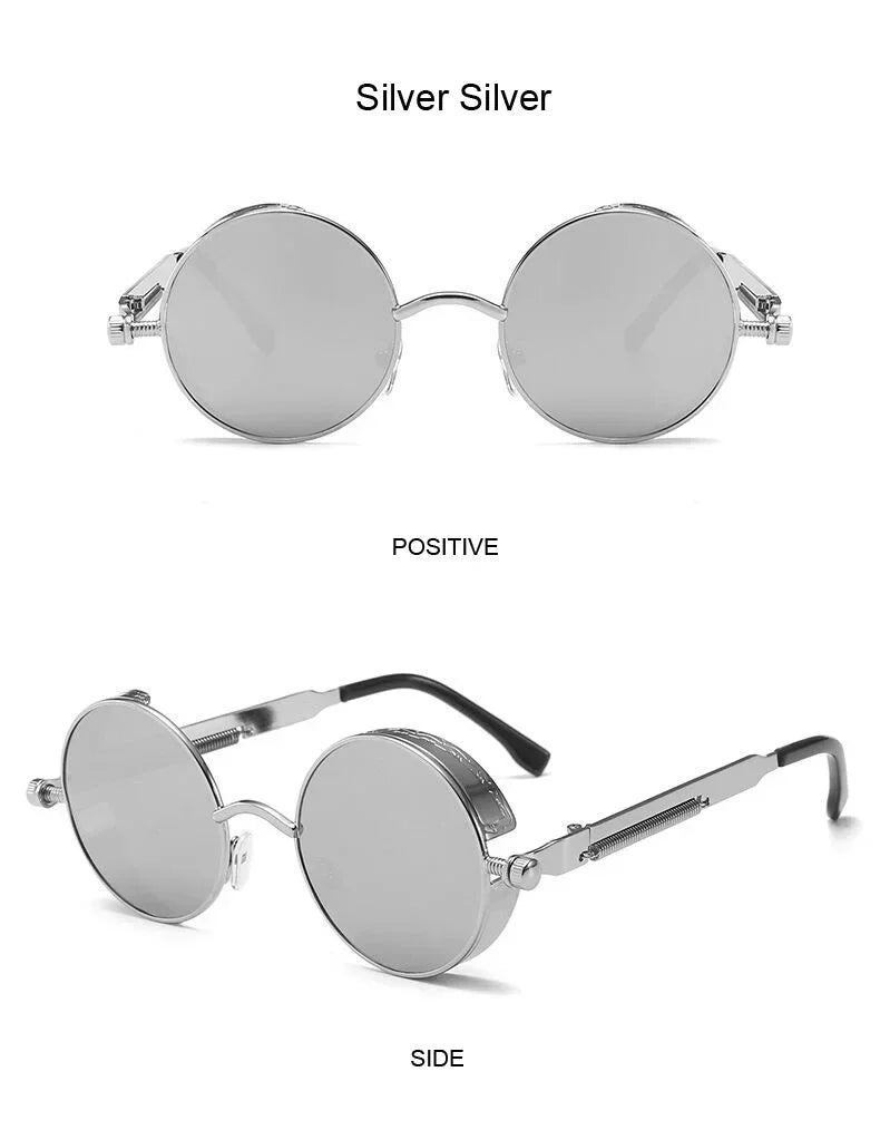 Retro Round Metal Sunglasses with UV400 Protection