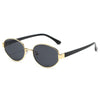 Retro Oval Metal Sunglasses with UV400 Protection