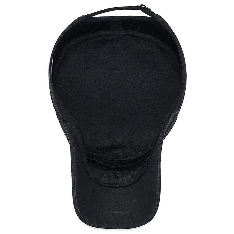 Classic Military Cadet Flat Cap – Unisex Adjustable Snapback