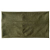 A rectangular olive green fabric headband for hair or sports.