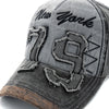 Vintage Washed Cotton Baseball Cap with Letter Embroidery
