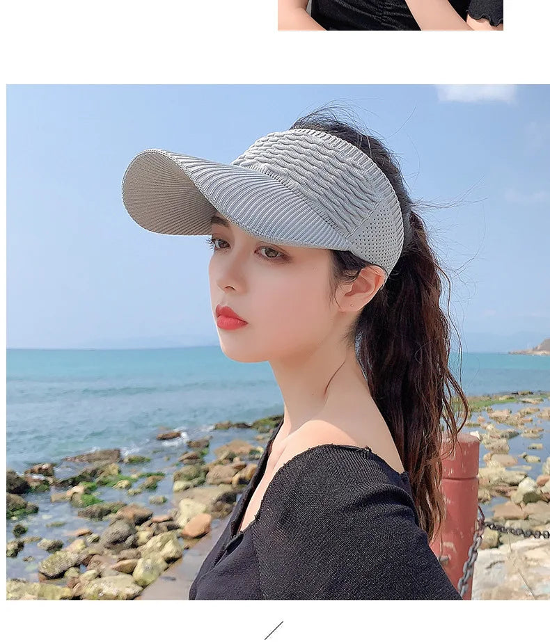 Breathable Adjustable Sun Visor Cap for Women