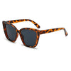 Brown leopard print cat eye vintage sunglasses with gradient lenses
