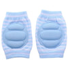 Par de rodilleras y manguitos para piernas de punto azul claro para niños pequeños