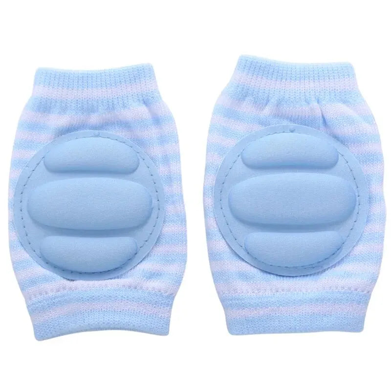 Par de rodilleras y manguitos para piernas de punto azul claro para niños pequeños