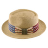 Woven Straw Fedora Hat with Striped Band for Men and Women