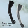 Ein Paar schwarz-weißes Sonnencreme-Eismanschette an einem Arm.