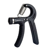 Black adjustable hand grip strengthener for forearm and finger exercise