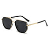 Classic pilot polarized sunglasses with black frames and dark lenses shown against a white background