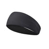 Black stretch sports headband shown from the side.