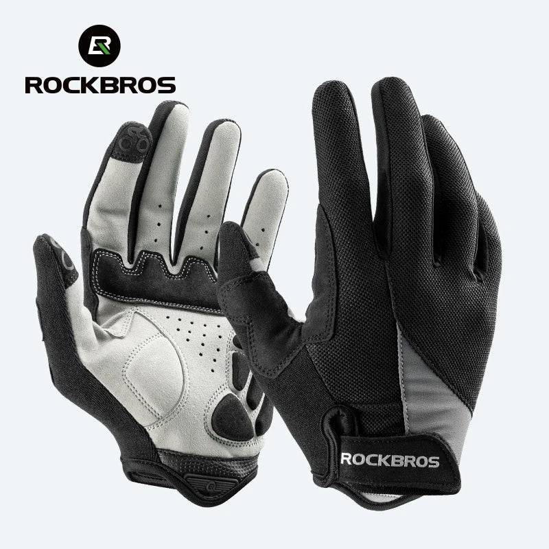 A pair of black and gray windproof cycling gloves for motorcycling and biking