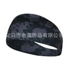 Black elastic sports headband with a cutout design