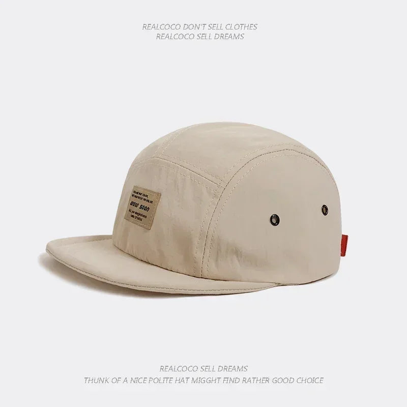 Quick-Dry 5-Panel Baseball Cap with Adjustable Strap