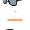 A pair of black-yellow polarized sunglasses shown in a product display context.