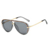Retro pilot sunglasses with gradient lenses and gold-toned arms