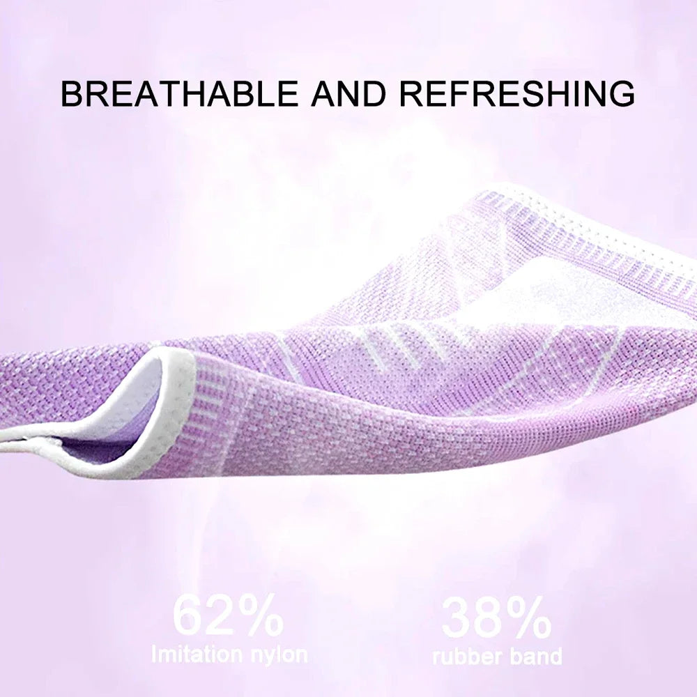 Purple breathable and refreshing knee compression sleeve made of imitation nylon and rubber band