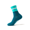 A teal and navy performance athletic running sock shown from the side.