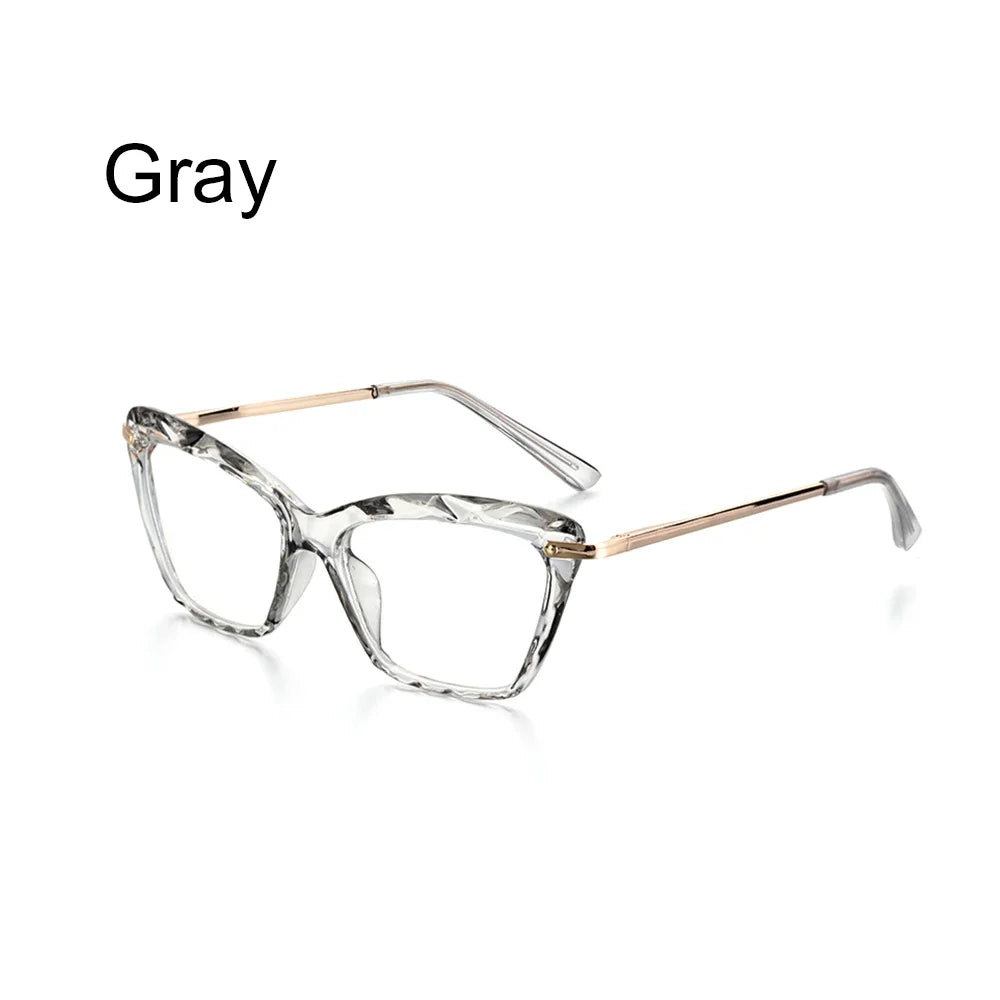 Vintage Cat-Eye Eyeglass Frames with Faceted Crystal Details