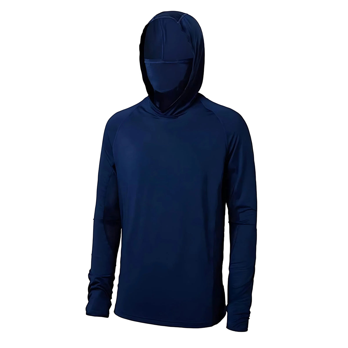 Dunkelblaue Herren-Outdoor-Sonnen-Schutz Langarmshirt mit Kapuze