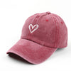 Peach Heart Embroidered Baseball Cap