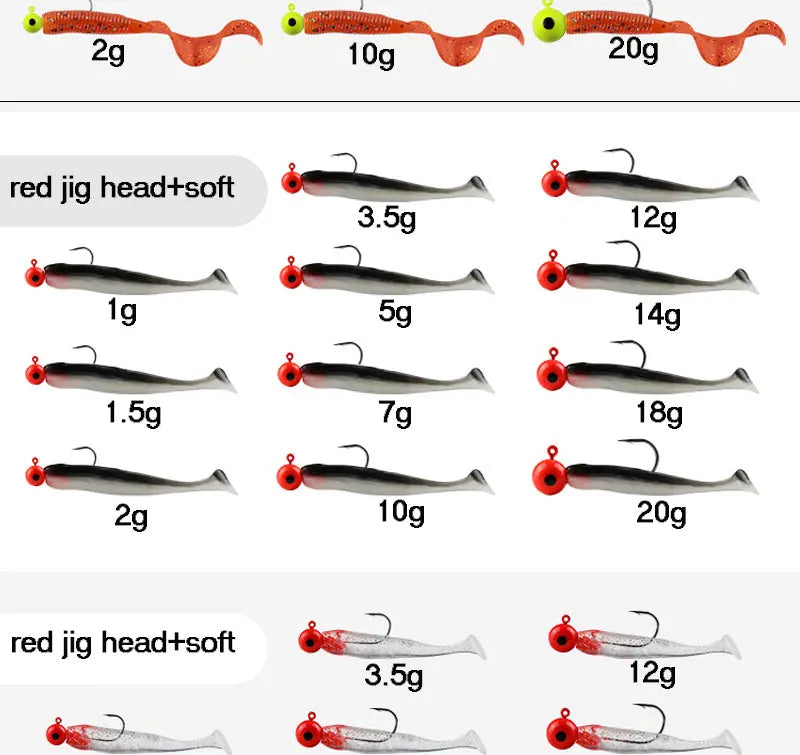 Colorful Fishing Jig Head Hooks with Soft Lure Compatibility