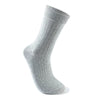 A close-up view of a gray men's mid-tube sweat absorption sock.