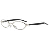Retro oval sunglasses with a vintage Y2K metal frame and black arms