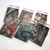 Ocho mangas elásticas transpirables con diseños intrincados estilo tatuaje para protección solar y contra el frío.