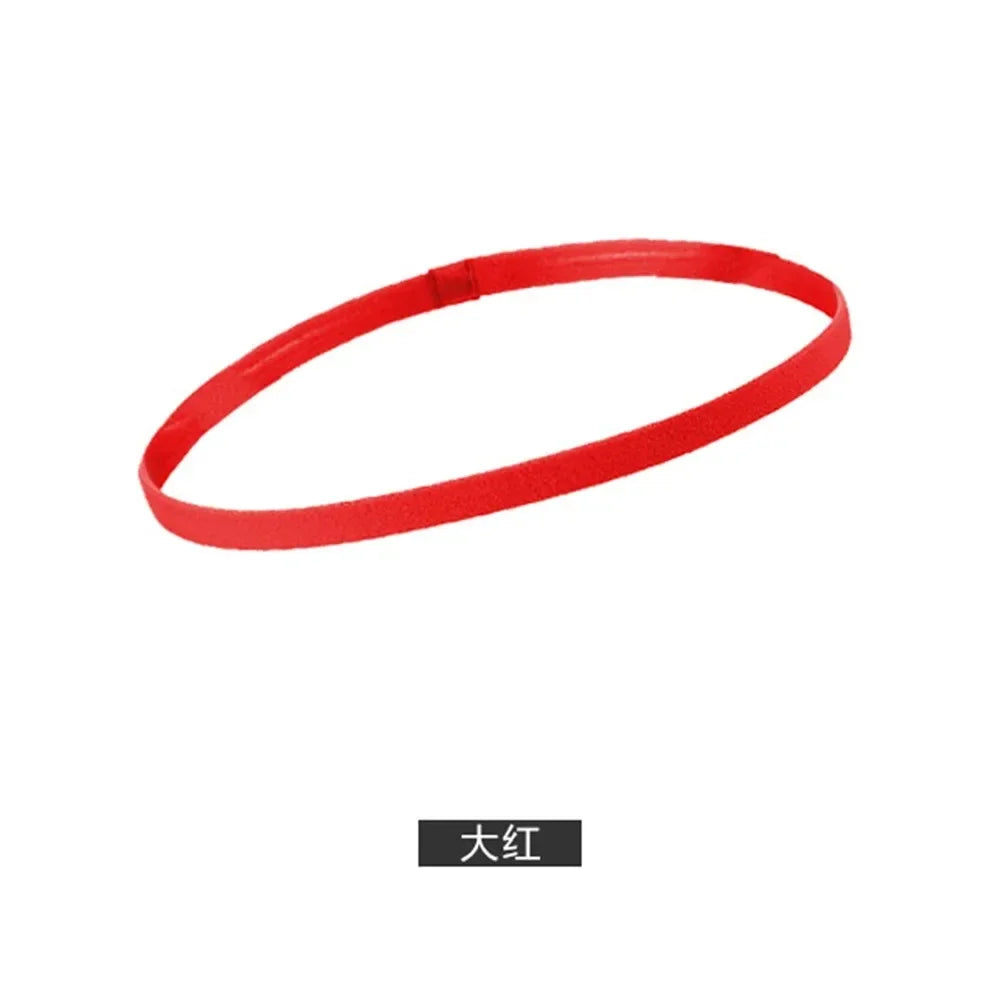 A red elastic silicone sports headband.