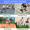 A collage showing various agility and speed training exercises including fitness, basketball, tennis, and football drills.